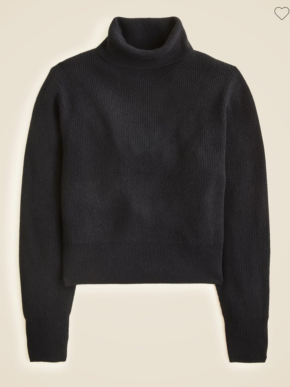 NEW J. Crew Ribbed cashmere turtleneck sweater in black 2X $198 CO587
